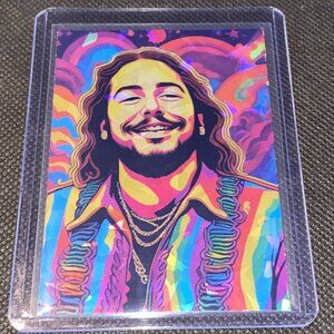 Post Malone Custom Holofoil Refractor Collectors Trading Card  Music Memorabilia